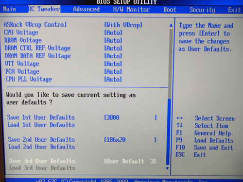 ASRock P55 Extreme профили CMOS